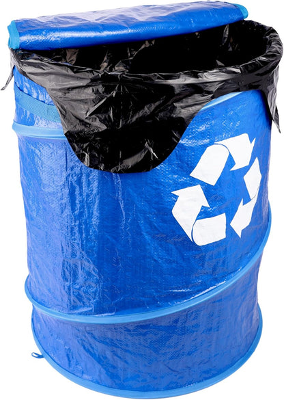 Coghlan's Deluxe Durable Pop-Up Trash Can – Collapsible Garbage Bin with Zippered Lid, Bag Clips, and Anchoring Points for Camping, Home, and Outdoor Use – 29.5 Gallon