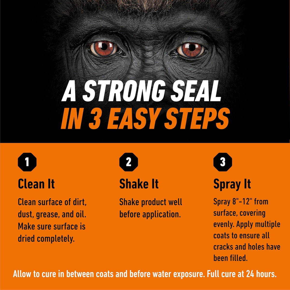 Gorilla Waterproofing Spray Clear, Flexible Rubberized Sealant Coating, Paintable UV Resistant, Seals Water Air Moisture, 14 oz (Pack of 1), for Roofs Gutters Skylights RVs Windows & More