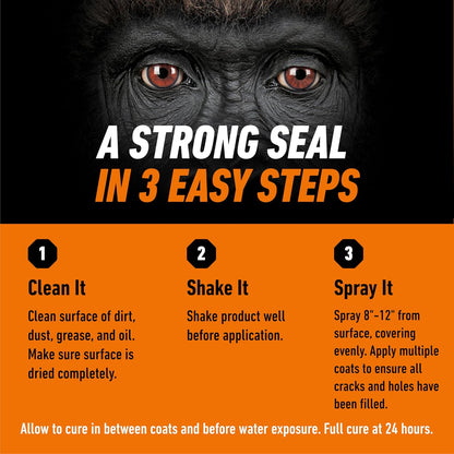 Gorilla Waterproofing Spray Clear, Flexible Rubberized Sealant Coating, Paintable UV Resistant, Seals Water Air Moisture, 14 oz (Pack of 1), for Roofs Gutters Skylights RVs Windows & More