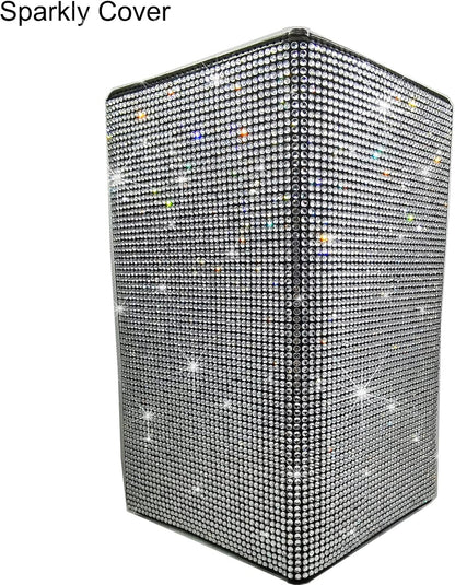 Bling Rhinestone Artificial Diamond Car Registration and Insurance Document Holder, Glitter Car Essentials Glove Box Organizer Compartment Bling Silver, Medium