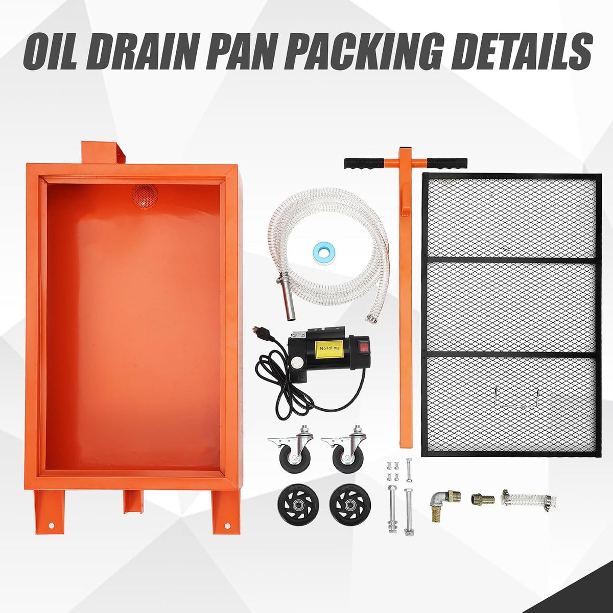 20 Gallon Manual Oil Drain Pan,Low Profile Oil Drain Pan with 110V Electric Pump,76L Oil Change Pan with 8.2ft Hose & Folding Handle, Rolling Oil Drain Cart for Car, SUV, Trucks Oil Draining