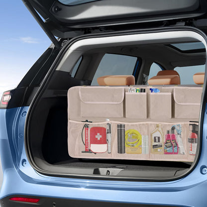 Car Trunk Organizer and Storage, Large Capacity Backseat Hanging Storage Accessories, Backseat Car Organizer for SUV/MPV/Truck (Black)