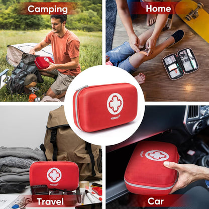 PTEROMY 150 Piece Mini First Aid Kit, Portable Small Emergency Kits Compact 1st Aid Kit for Car, Travel, Home, Camping, Outdoor, Hiking