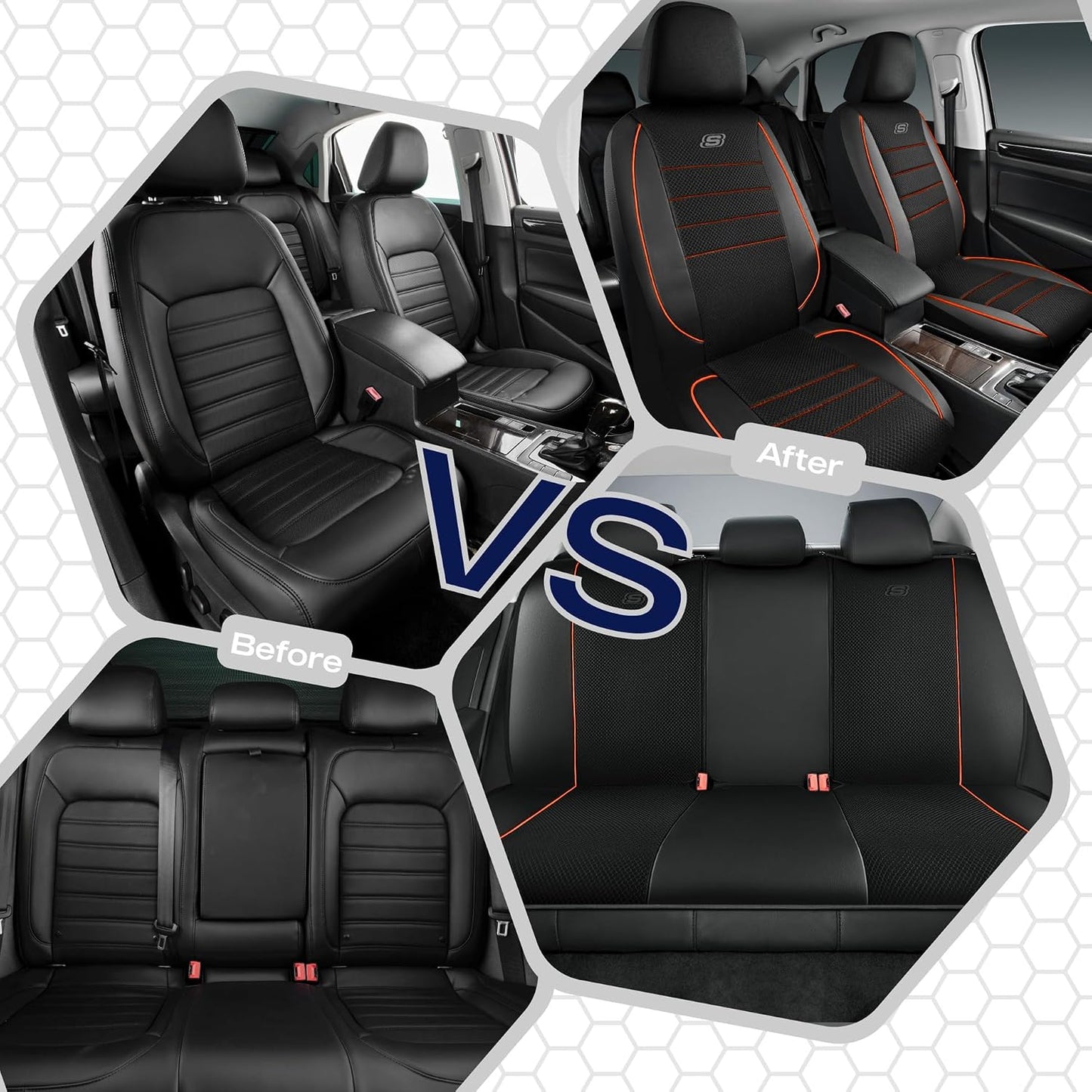 Skechers Air-Cooled Memory Foam Seat Covers,Mesh Thick Car Seat Covers,Piping Leather Car Seat Covers Front Seats,Airbag Compatible,Automotive Comfort Universal FitMost Cars,Vans,Truck,SUV,Black