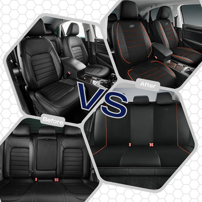 Skechers Air-Cooled Memory Foam Seat Covers,Mesh Thick Car Seat Covers,Piping Leather Car Seat Covers Front Seats,Airbag Compatible,Automotive Comfort Universal FitMost Cars,Vans,Truck,SUV,Black