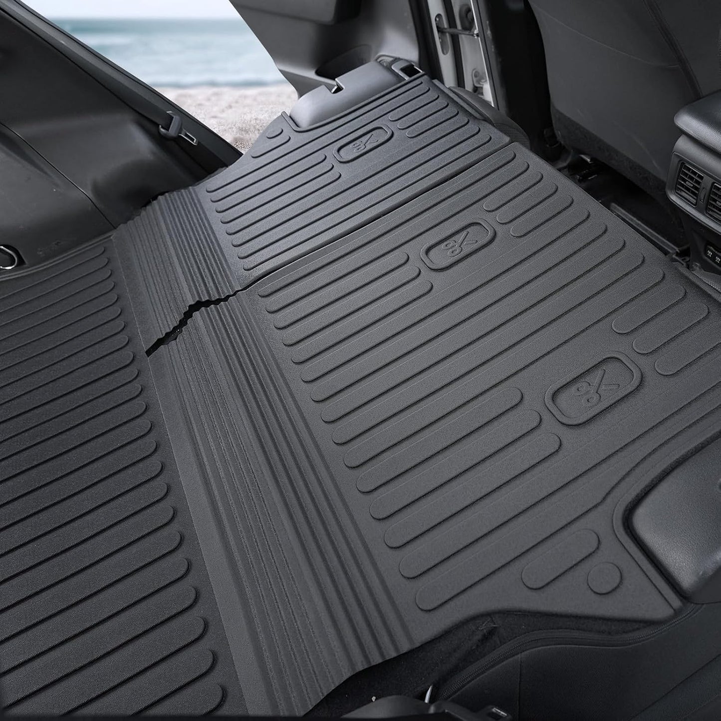 Floor Mats for Toyota Sienna 2021-2026, All Weather Floor Mats Lower Trunk Cargo Liner Accessories, Full Coverage Set (Fit 8-Seat with Spare Tire)