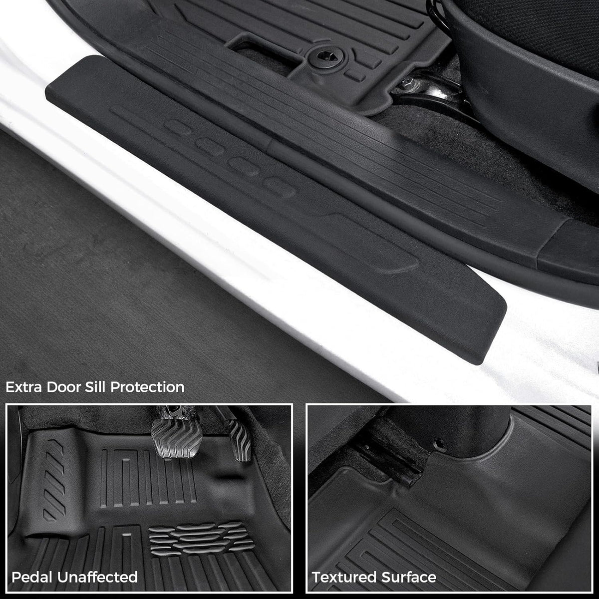 Floor Mats Set for Nissan Rogue 2026 2025 2024-2021 Accessories, Full Coverage All Weather Floor Mats Cargo Mat with Backrest Protectors & Door Sill Guards (Not for Sport)