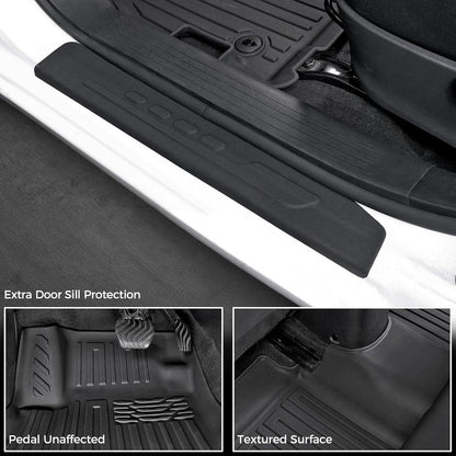 Floor Mats Set for Nissan Rogue 2026 2025 2024-2021 Accessories, Full Coverage All Weather Floor Mats Cargo Mat with Backrest Protectors & Door Sill Guards (Not for Sport)