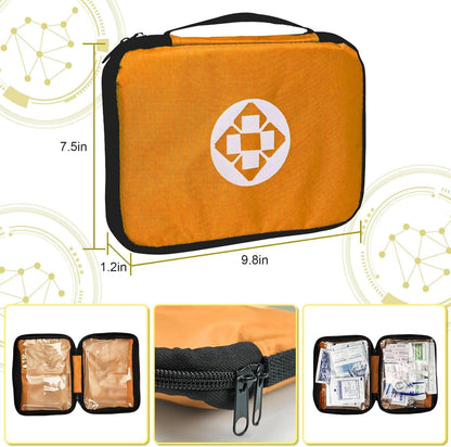 Travel-First Aid-Kit Car-Home 300PCS Survival-Kit Outdoor-Adventure - Small Portable Red Emergency Essential Sets Office Hiking Camping Business Public Must Have First Aid Gear Equipment 1st Aid