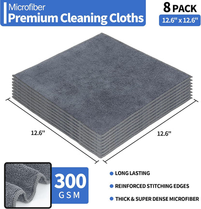 Microfiber Cleaning Cloth, 100 Pack Cleaning Rags Microfiber Towel Bulk Absorbent Lint-Free Wash Cloths, All-Purpose Shop Towels for Cars, Automotive, Garage, Home & Kitchen 11.5"*11.5"