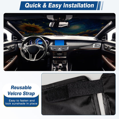 Car Windshield Sun Shade, Foldable Front Window Sunshade Blocks UV Rays, Keep Car Interior Cool, Universal Fit for Hatchback, Truck, SUV, MPV