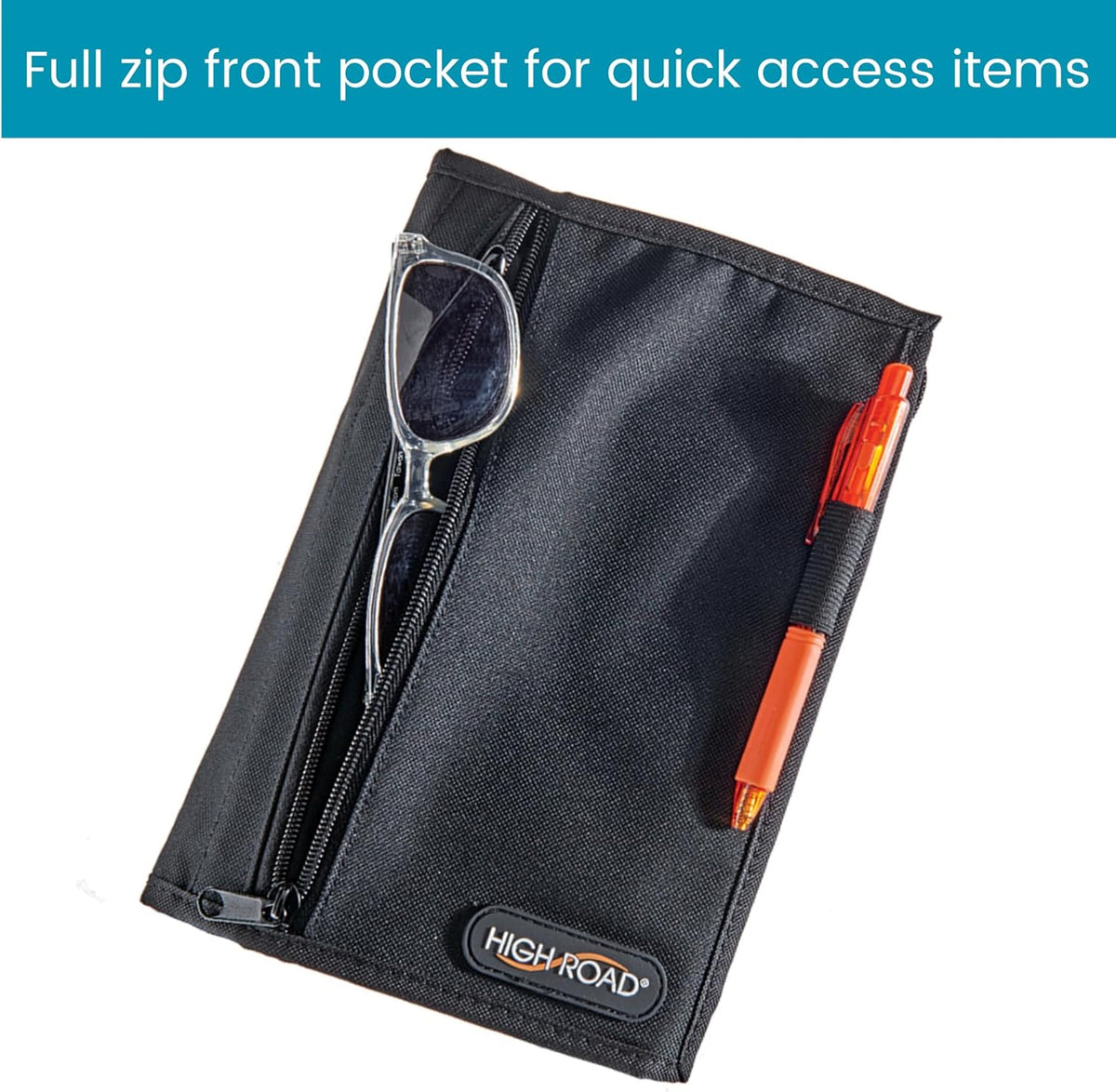 High Road Car Glove Box Organizer, Registration and Insurance Document Holder and Car Manual Holder with Flexible Secure Zippered Case and Note Pad
