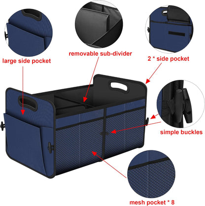 Femuar Car Trunk Organizer with Large Capacity Waterproof Car Accessories for Women & Men, Collapsible Trunk Organizer for Suv/Jeep/Sedan,Tools (Black, Standard)