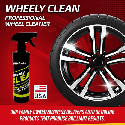 DURA-COATING TECHNOLOGY Wheely Clean - Professional Wheel Cleaner Spray - Ready-to-Use Tire Cleaner and Rim Cleaner - Suitable for Aluminum, Chrome, or Clear-Coated Wheels - Removes Brake Dust - 16 oz