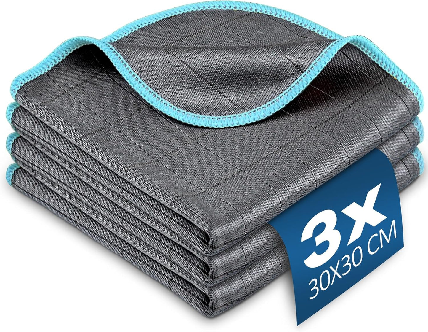 Airlab Microfiber Towels for Cars Wash Drying Thick Plush Cleaning Cloth Auto Detailing Super Absorbent for Interior & Exterior Lint Free, Streak Free, 16" X 16", 800 GSM, Pack of 4