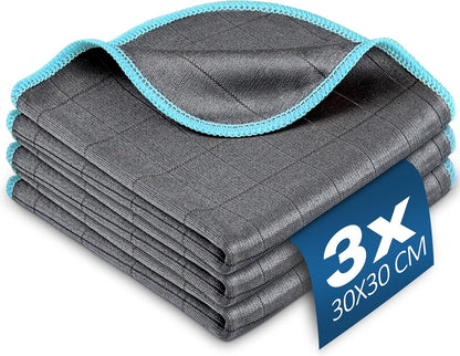 Airlab Microfiber Towels for Cars Wash Drying Thick Plush Cleaning Cloth Auto Detailing Super Absorbent for Interior & Exterior Lint Free, Streak Free, 16" X 16", 800 GSM, Pack of 4