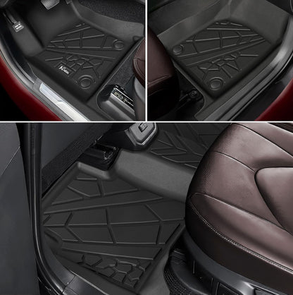 KARPAL Floor Mats for 2007-2013 Chevy Silverado & GMC Sierra 1500 Crew Cab / 2007-2014 2500/3500 HD(Footwell Coverage), All-Weather TPE Custom Fit Floor Liners Car Accessories