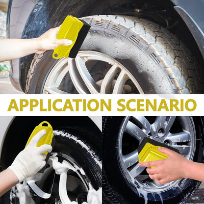 2PCS Tire Dressing Applicator, Car Tire Applicator Dressing Shine Sponge, Reusable Tire Dressing Applicator Pads with Lid, Wheel Applicator Foam for Car Detailing Cleaning (Gray)