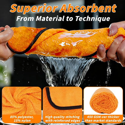 6PCS Microfiber Towels for Cars 36x25 Inch Microfiber Cleaning Cloths Bulk Soft Car Detailng Towel Cloths 450 GSM Detailing Buffing Quick Drying Towel Polishing Waxing Auto Detailing Towel Cloth