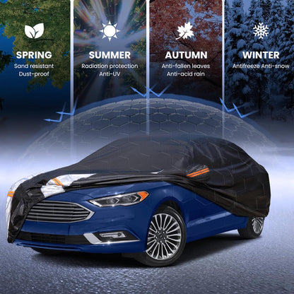 Large SUV Car Cover for Chevy Suburban 100% Waterproof All Weather, Heavy Duty Outdoor Full Exterior Covers Rain Sun Wind UV Protection. - Colors B
