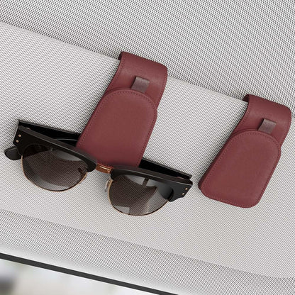 Sotfamily Sunglass Holder for Car Visor, Suede Cloth Magnetic Sunglass Organizer for Car Accessories, 2 Packs, Black