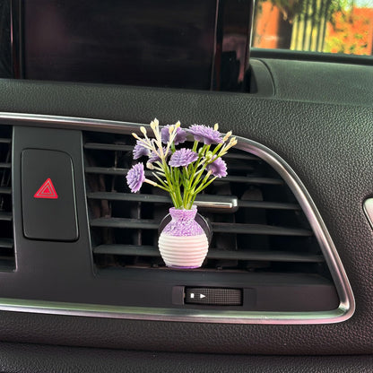 Set of 4 Cute Flower Bouquet Car Air Freshener Vent Clips, Mini Artificial Flowers for Car Air Vent Decoration, Auto Interior Dashboard Ornament Accessories