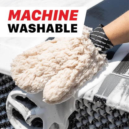Maxshine Universal Ultra-Plush Microfiber Car Wash Mitt with Thumb – Super Absorbent, Ultra-Soft Wash Mitt for Scratch-Free Car Washing – Comfortable, Washable & Reusable Mitt for Auto Detailing