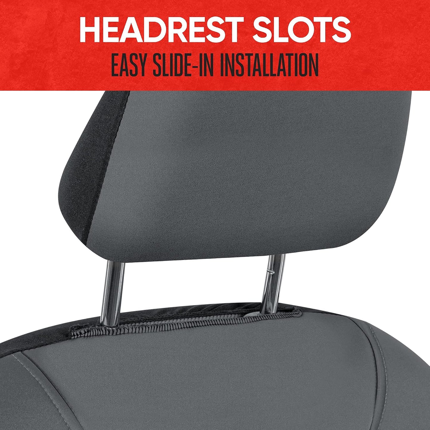 Motor Trend AquaShield Waterproof Front Seat Covers, Black Seat Covers for Cars – Neoprene Front Car Seats Cover, SUV Seat Covers Protector - Car Interior Cover for Auto, Trucks, & Dog Owners