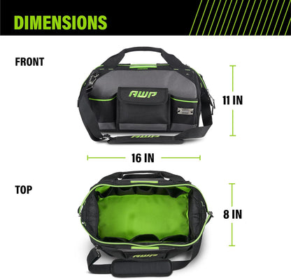 AWP Tool Bags, Premium Tool Bag, Black, Durable Tool Tote, for Professionals and Contractors