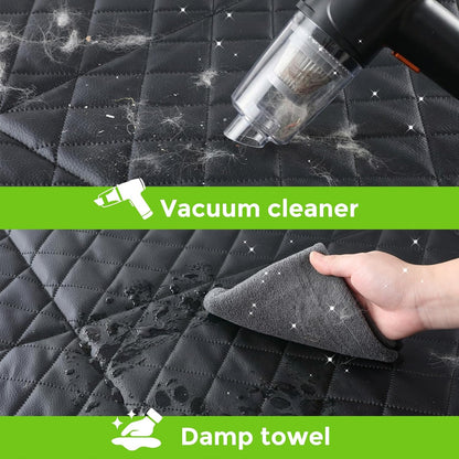 SUV Cargo Liner for Dogs, Upgraded Scratch-proof Leather 14.17" Heightened Side Flaps, 53.15" x40.55" Waterproof Non-Slip Trunk Liner with Bumper Flap, Universal Fit for SUVs Sedans Vans 3-Row SUV