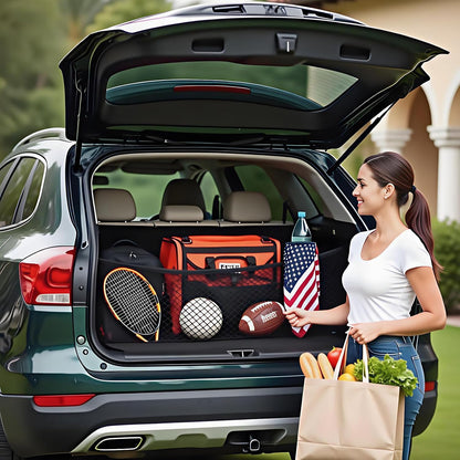 BAILALIBO Cargo Net Stretchable, Adjustable Elastic Trunk Mesh Nets with Metal Hook Universal for SUV, Jeep, Trucks, Car Exterior Accessories for Secure Storage (35.4x15.8 inch)