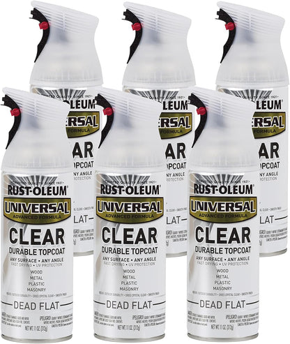 Rust-Oleum 302151 Universal All Surface Clear Topcoat Spray, 11 oz, Dead Flat Clear - Colors B