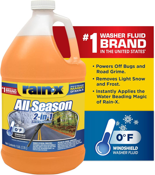 Rain-X All Season 0°F 2-in-1 De-Icer & Bug Remover Windshield Washer Fluid - 1 Gallon