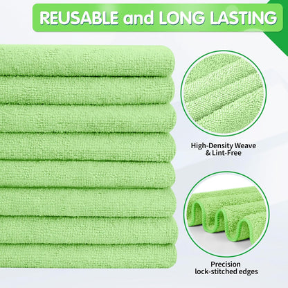 FIXSMITH Microfiber Cleaning Cloth - Pack of 50, Microfiber Towels for Cars 16 x 12 in, Highly Absorbent Cleaning Rags, Lint-Free, Streak-Free Cleaning Cloths for Car Kitchen Home Office