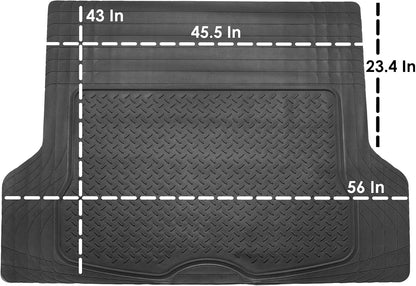 FH Group Automotive Floor Mats Solid ClimaProof for all weather protection Universal Fit Trimmable Heavy Duty fits most Cars, SUVs, and Trucks, 3pc Full Set Black