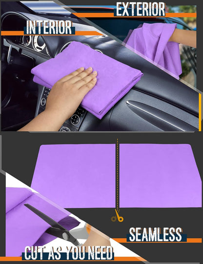 Premium Absorbent Car Drying Chamois Cloth Shammy Towel, 26''x17'' Large, Reusable for Vehicle, Bathroom, Dust Remove, No Spots/Streak/Scratch, Blue