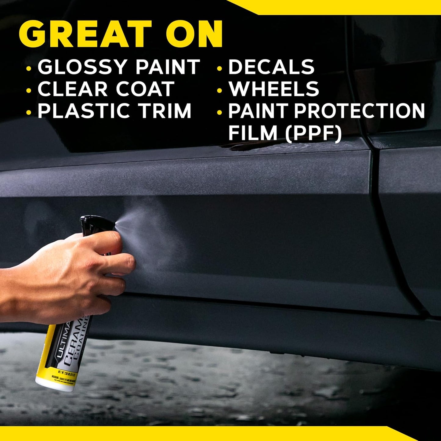 Meguiar's Ultimate Ceramic Coating - Ultra-Durable Cutting-Edge Ceramic Protection with Excellent Water Beading While also increasing gloss, Slickness, and Concealing Minor Paint Defects - 8oz Spray