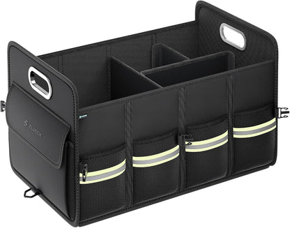 FLORICH Trunk Organizer for Suv, Premium Waterproof Car Organizers and Storage, Collapsible Multi-Compartment Truck Organizer Back Seat Storage for Car
