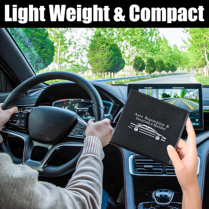 Pacific Mailer Auto Registration and Insurance Card Holder 2 Packs Car Document ID Holder Glove Box Organizer Car Accessories, Black