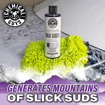 Chemical Guys CWS/1010/64 Maxi-Suds II Foaming Car Wash Soap (Works with Foam Cannons, Foam Guns or Bucket Washes) Safe for Cars, Trucks, Motorcycles, RVs & More, 64 fl. Oz (Half Gallon), Grape Scent