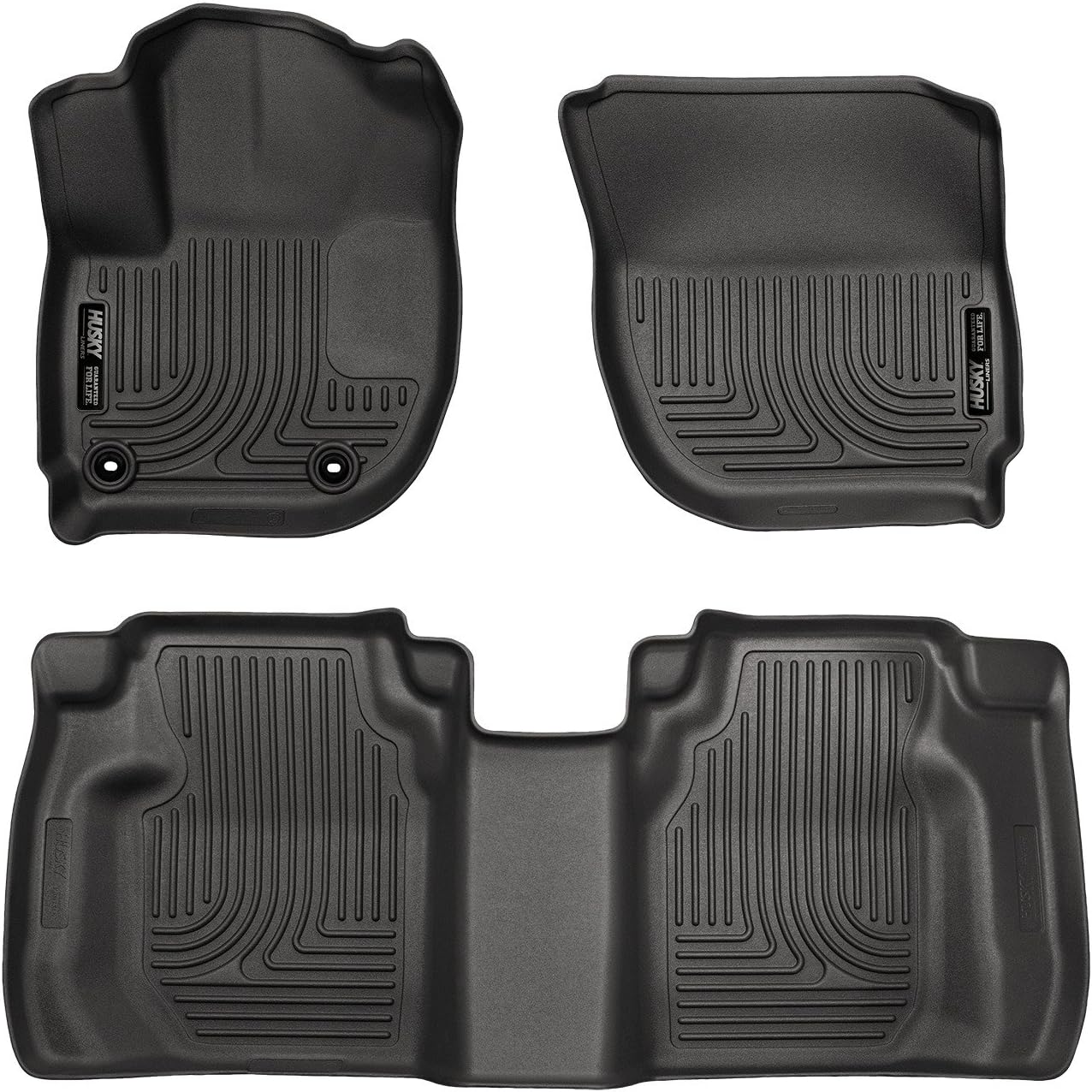 Husky Liners Weatherbeater Floor Mats | Fits 2009-2013 Honda Fit | Front & 2nd Row, 3-pc Black - 98491