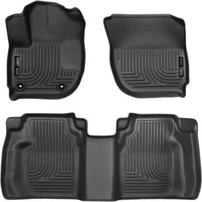 Husky Liners Weatherbeater Floor Mats | Fits 2009-2013 Honda Fit | Front & 2nd Row, 3-pc Black - 98491
