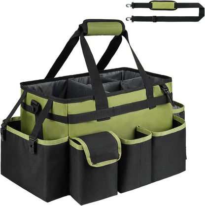 Cleaning Caddy,Cleaning Bag for Housekeepers,Cleaning Supplies Organizer with Handle,Black