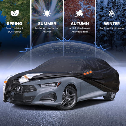 Large SUV Car Cover for Chevy Suburban 100% Waterproof All Weather, Heavy Duty Outdoor Full Exterior Covers Rain Sun Wind UV Protection. - Colors C