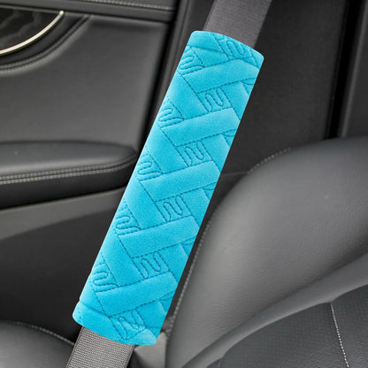 Amooca 2-Pack Soft Seat Belt Covers Universal Car Shoulder Pad Cushions with Braid Pattern for Comfortable Driving & Bag Strap Protection Red