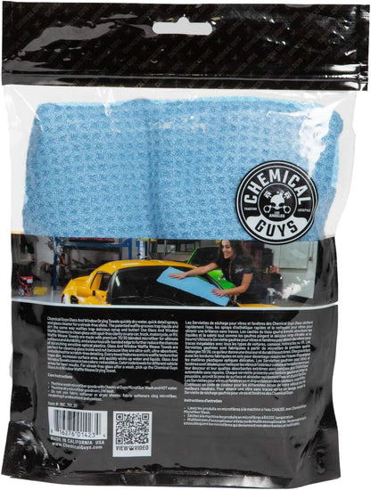 Chemical Guys Waffle Weave Gray Matter Microfiber Drying Towel - 25" x 36", Premium Blend Microfiber Towel with Soft-Banded Edging for Scratch-Free Car Drying, Ultra Absorbent