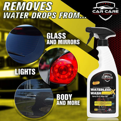 Waterless Wash X-Car Detailing Without Water (128 oz Gallon) Quick Detailer for Any Vehicle-Wash in Your Garage, at Work, or Anywhere-Spray On & Wipe Off