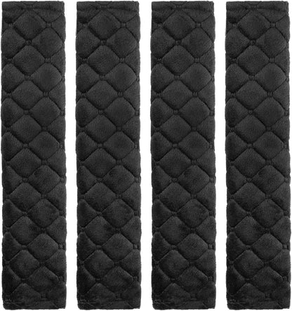Tatuo 4 Pack Seat Belt Cover Extra Long Seat Belt Pads for Car Soft Comfort Shoulder Strap Covers Harness Pads Helps Protect Your Neck and Shoulder(10.6 Inch,Black)
