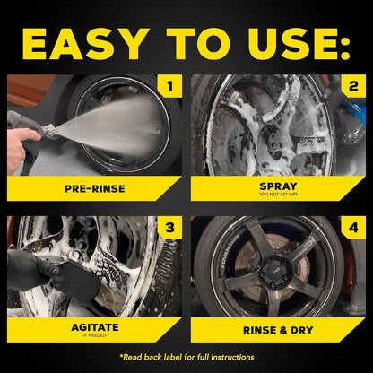 Meguiar's Hot Rims Aluminum Wheel Cleaner, Deep Foaming Rim Cleaner Spray Formulated to Effectively Clean Uncoated Polished Aluminum, Anodized, and Powder-Coated Wheels, 24 Oz