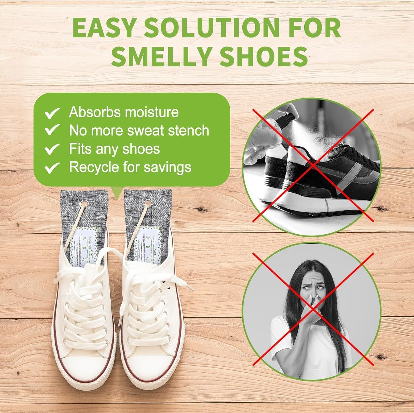 CLEVAST Bamboo Charcoal Air Purifying Bags - (Large, 4×200g), Removes Odors and Moisture, Nature Fresh Air Purifier Bags, Odor Eliminator for Home, Car, Pets, Bathroom, Basement